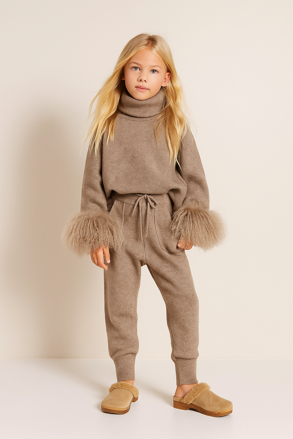 JASMINE Knitted tracksuit - Taupe