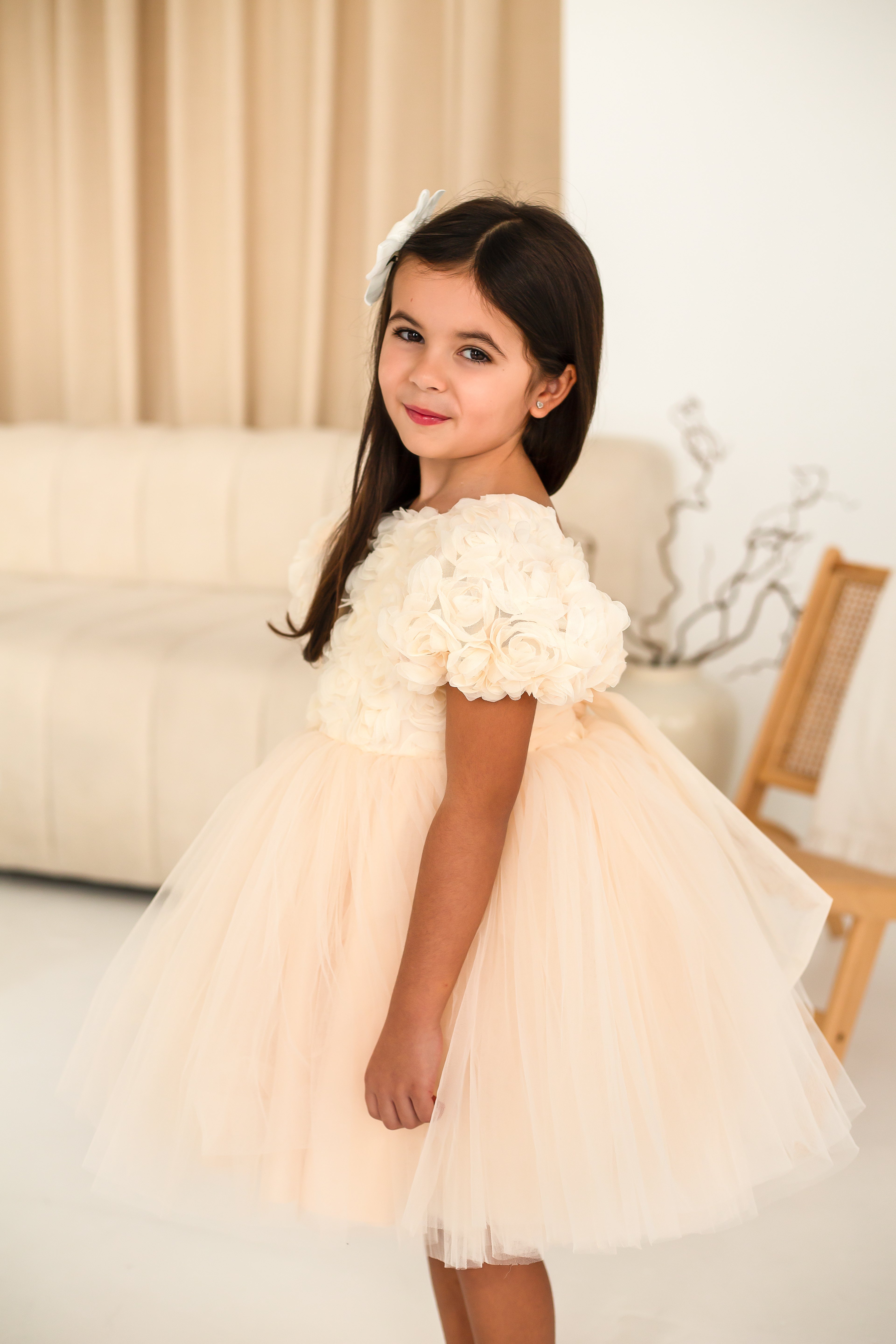 Rosetta Tulle Dress - Champagne