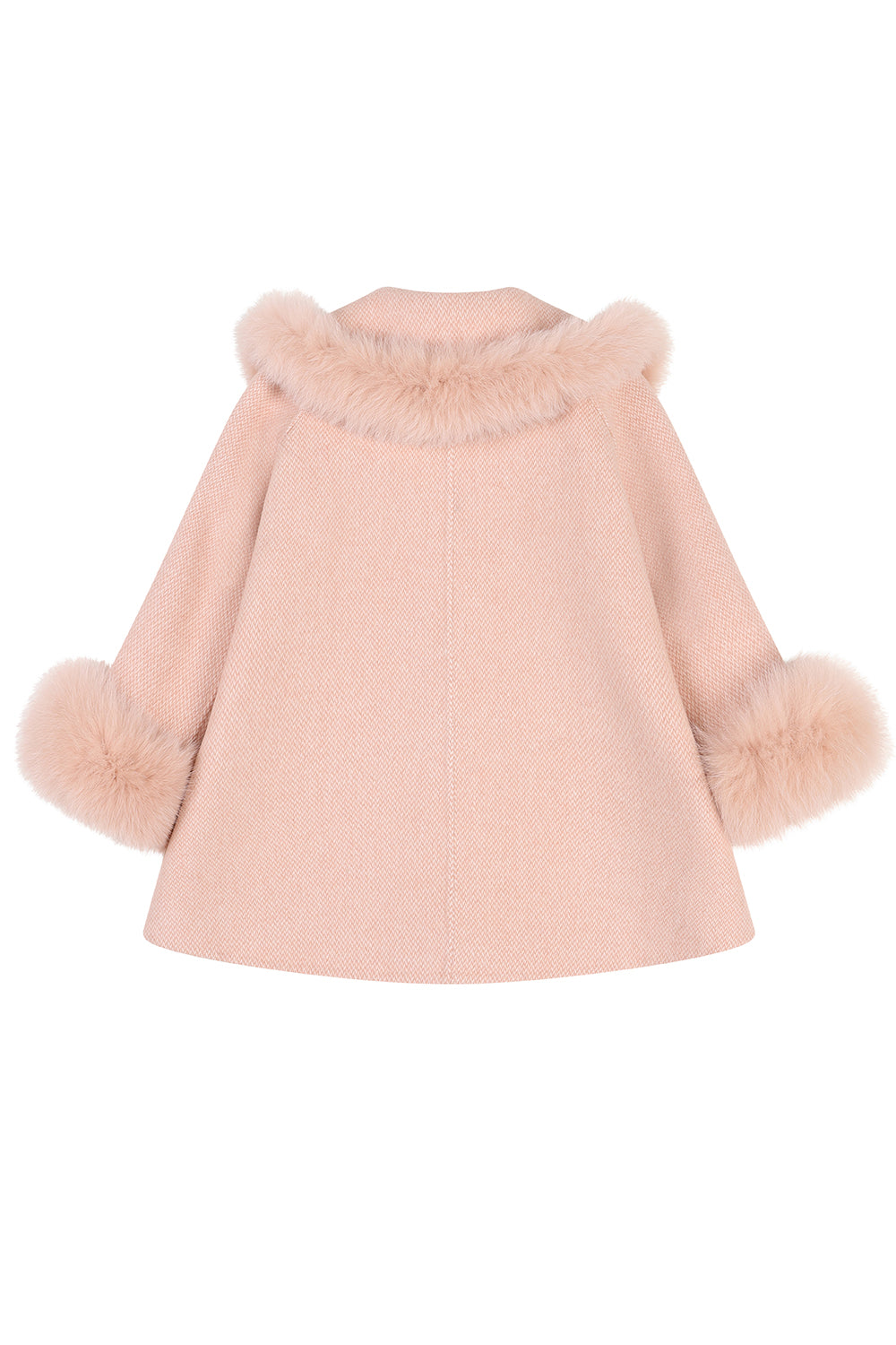 'Victoria' Cashmere coat with pom-poms - Blush