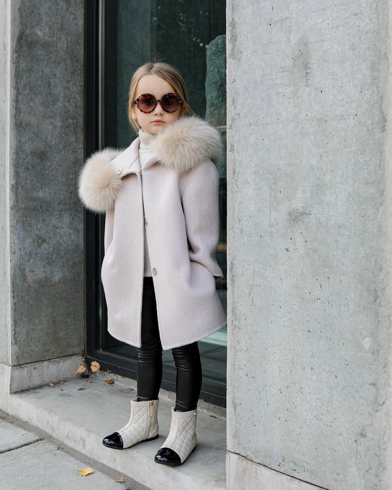 'ELLA' cashmere coat / NUDE