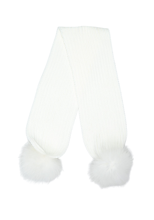 Luxe Ribbed scarf in Ivory