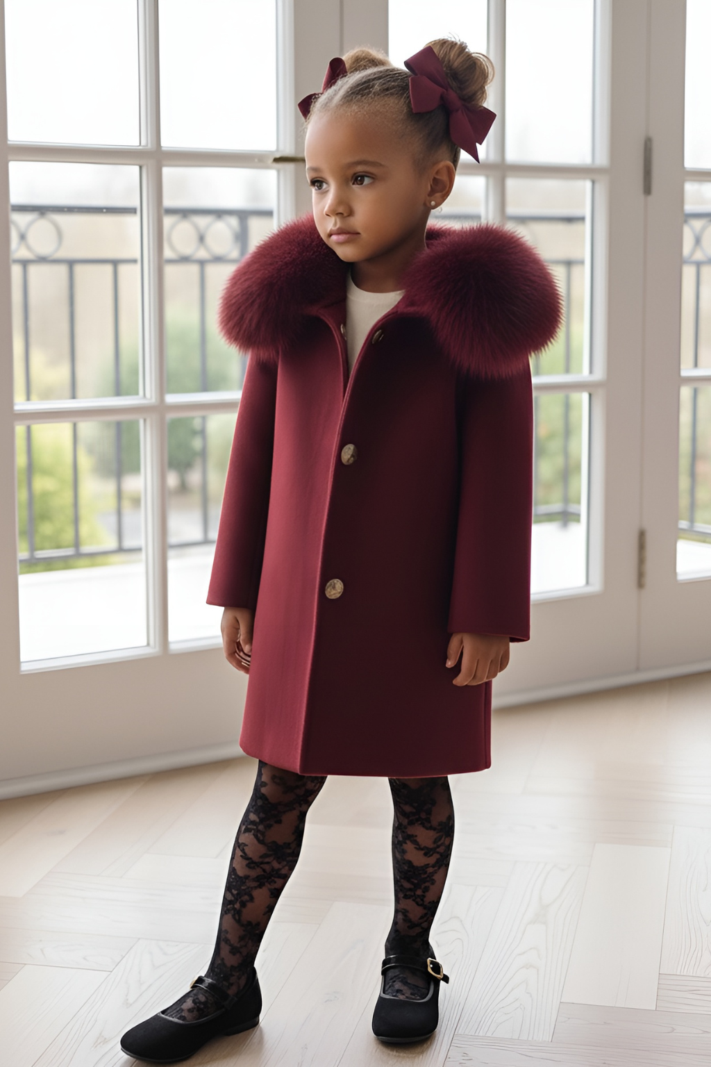 'ELLA' cashmere coat / BURGANDY