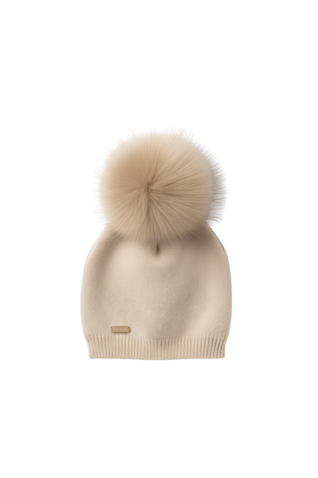 Cashmere double pompom hat