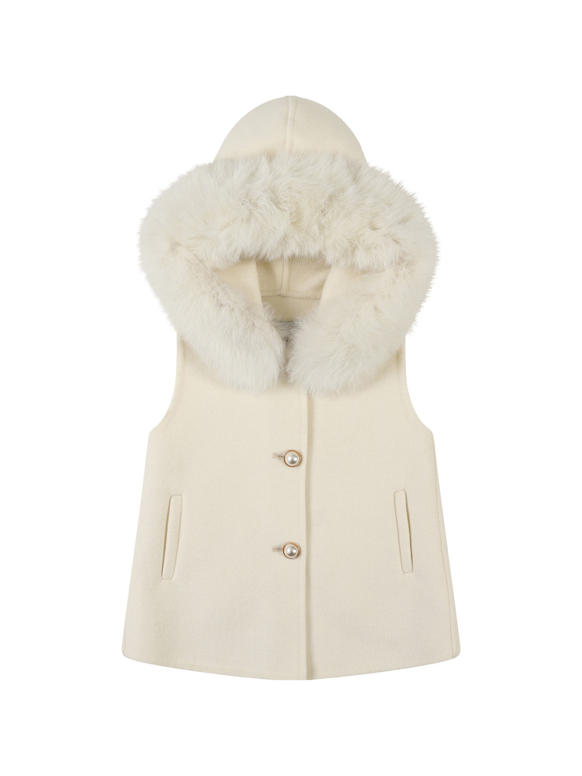 PERLA cashmere gilet vest - Ivory