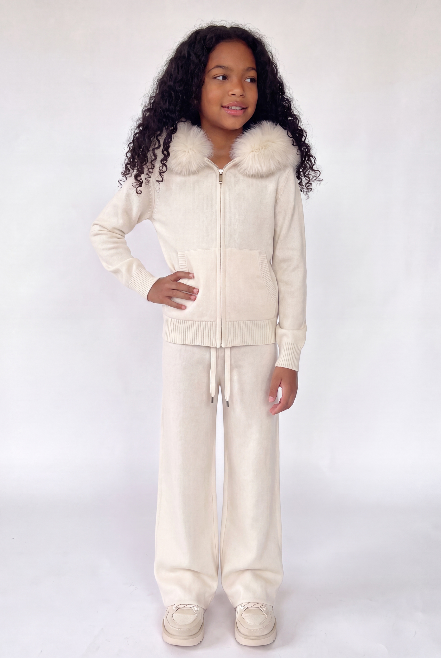 The Verona Zip Up Knit Set- Pink