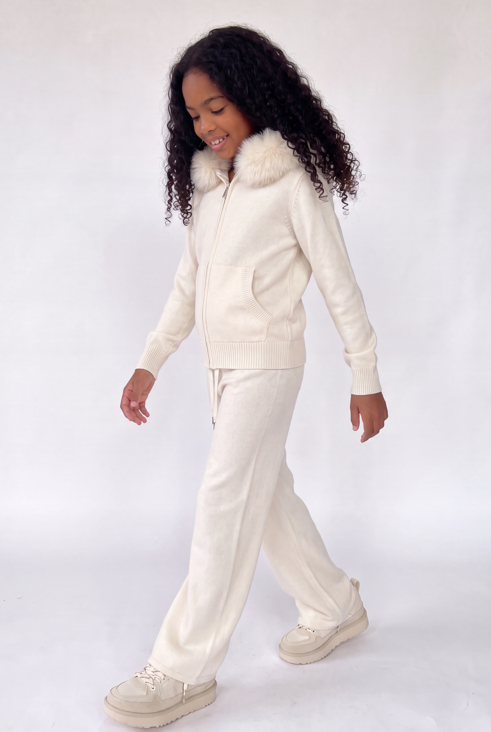 The Verona Zip Up Knit Set- Pink