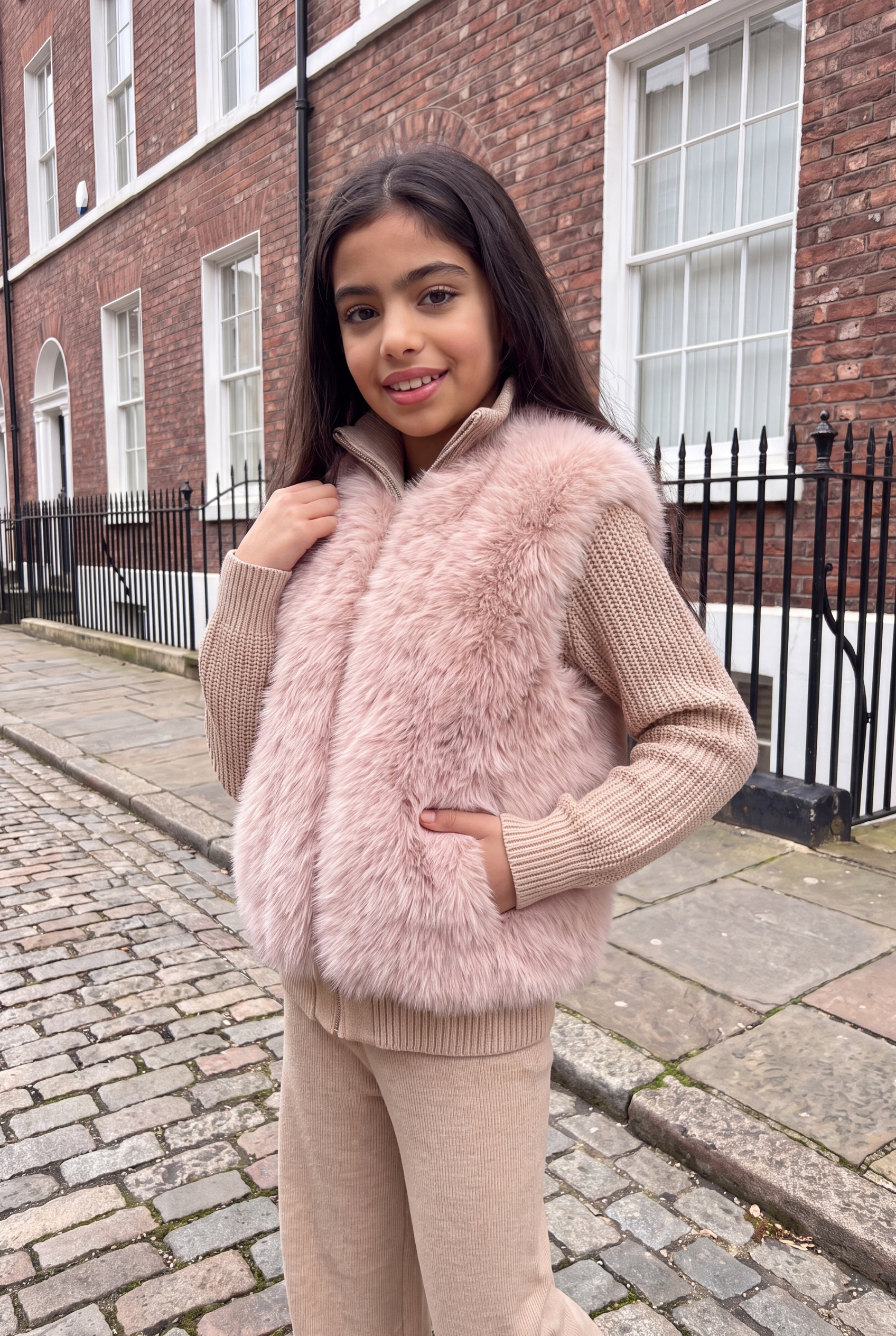 The Beau Knit Faux-Fur Pants Set