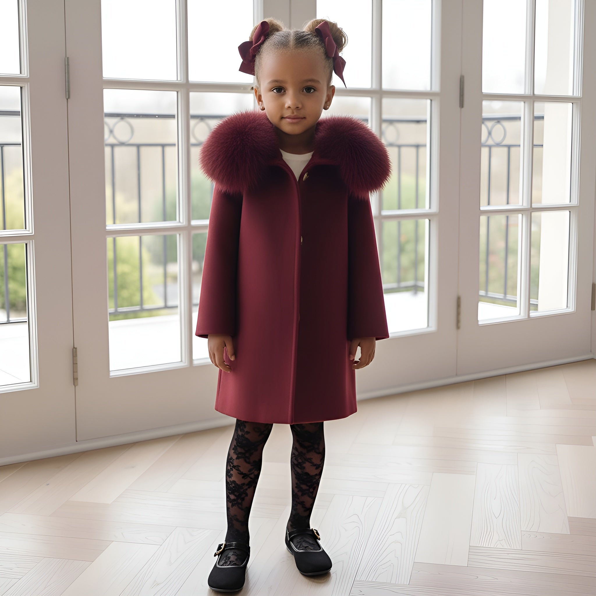 'ELLA' cashmere coat / BURGANDY
