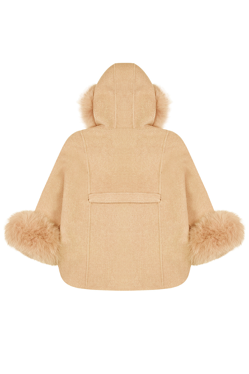 'Elodie' belted cashmere coat with hood - Camel