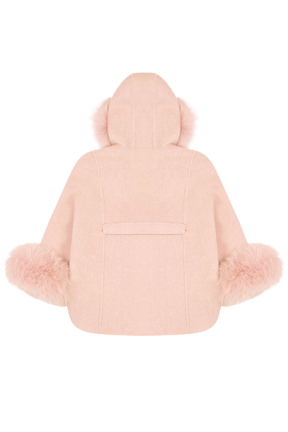 'Elodie' belted cashmere coat with hood - Blush