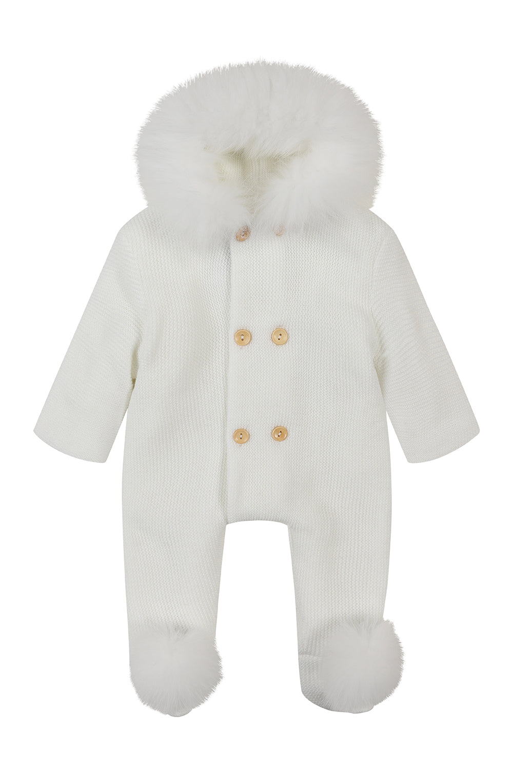 Knitted pramsuit - Ivory