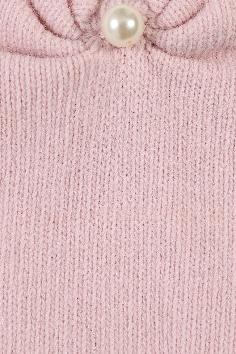 Knitted bow beanie hat / Pink