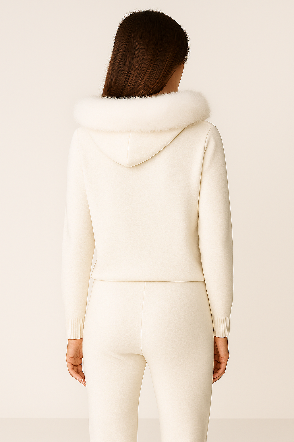 Womens knitted lounge tracksuit /  Ivory