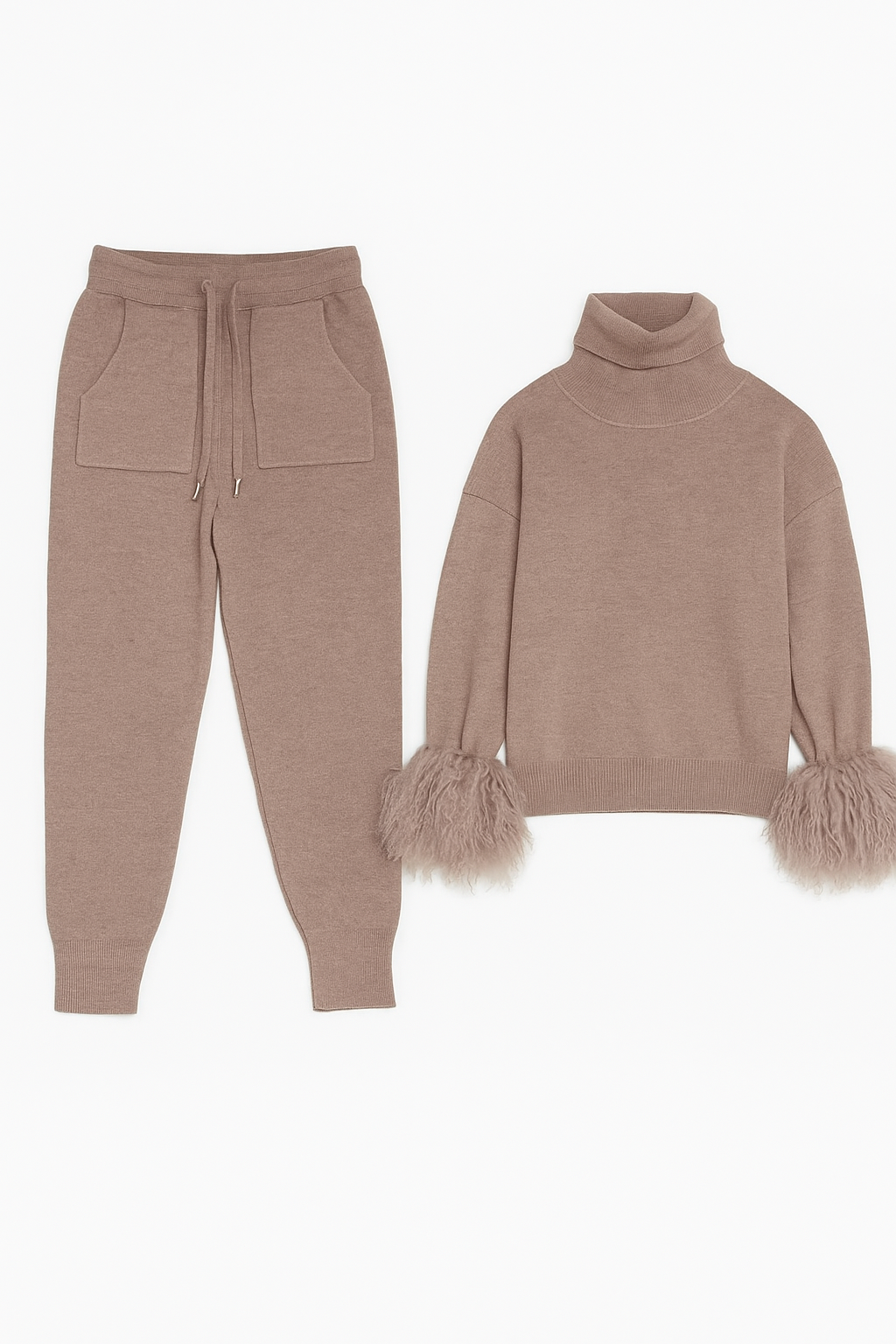 JASMINE Knitted tracksuit - Taupe