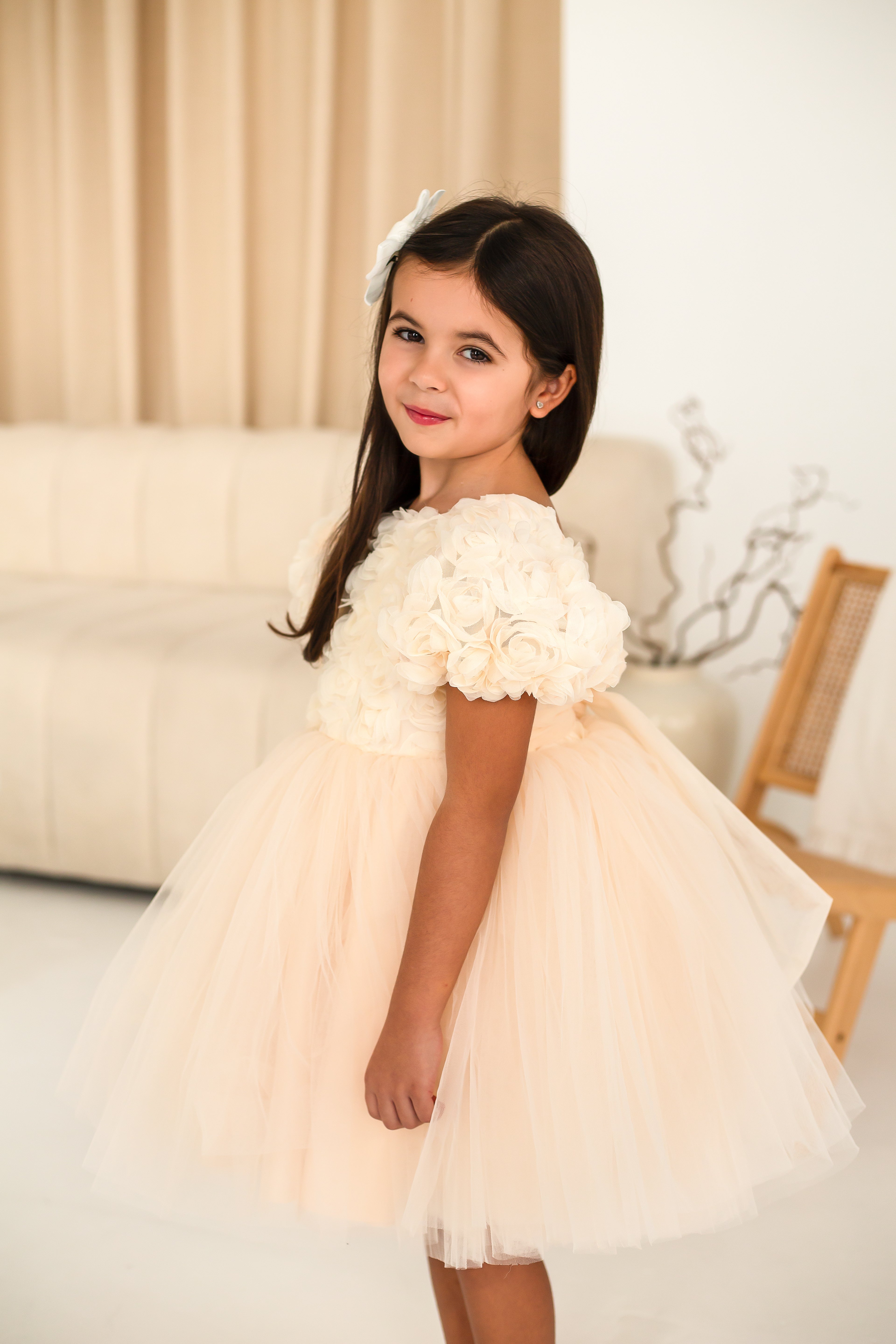 Rosetta Tulle Dress - Champagne (pre order dispacth w/c 24th March)