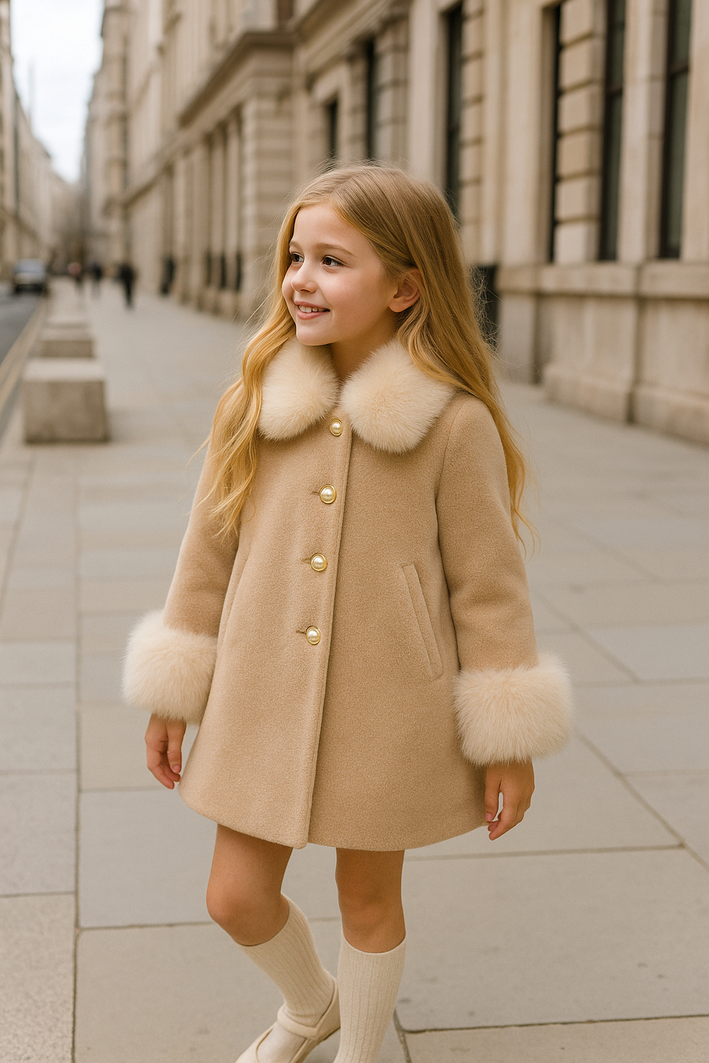 Anais Shearling Coat - Beige