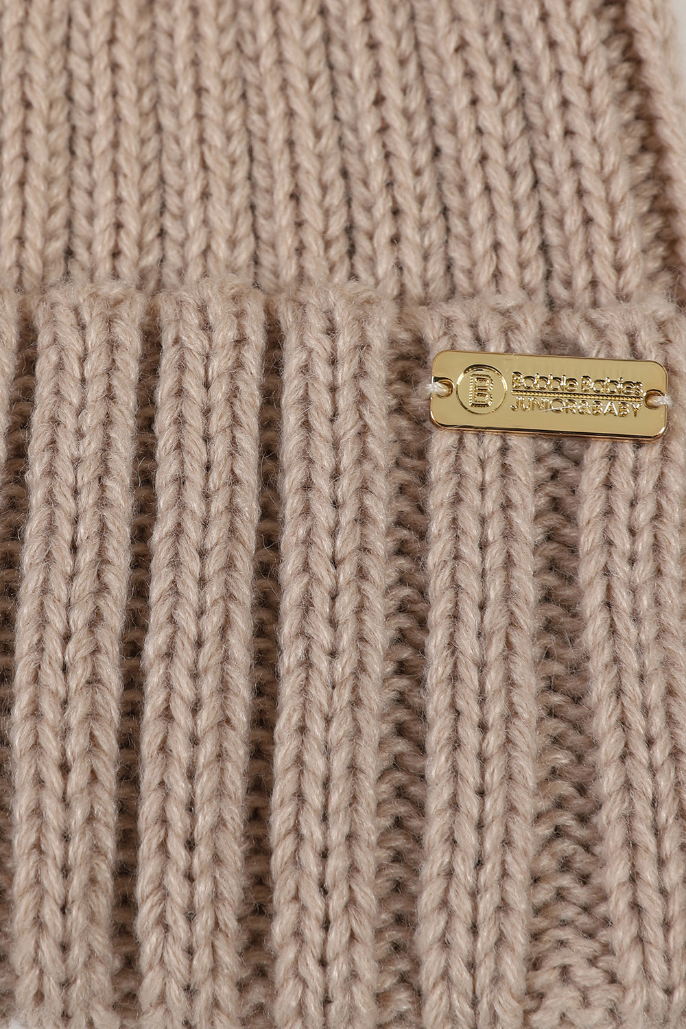 Luxe ribbed pompom beanie in Oatmeal