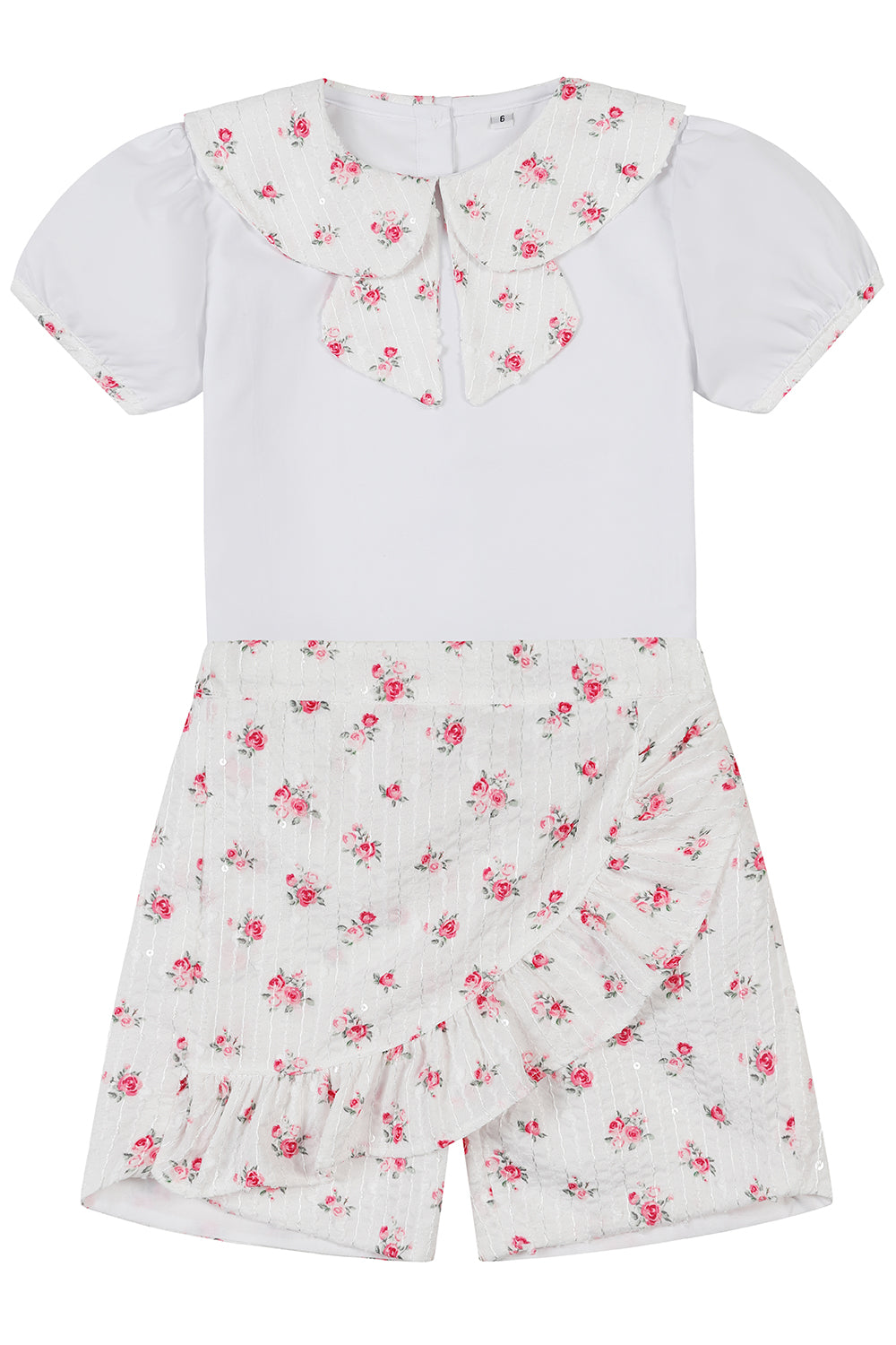 Girls Floral Top and Shorts Set