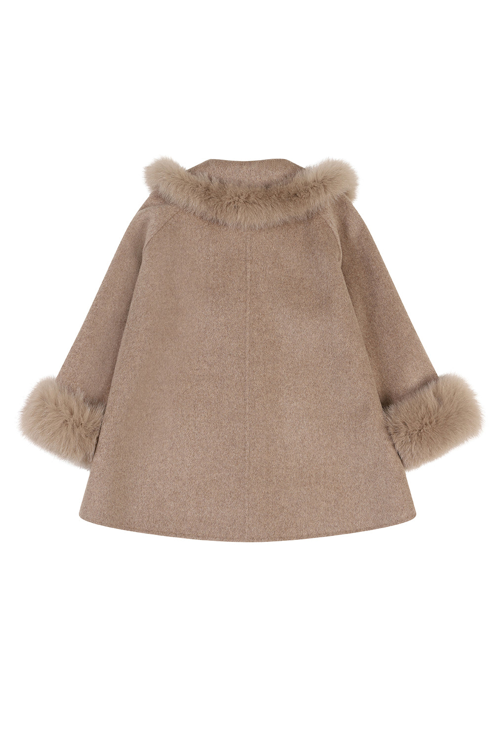 'Victoria' Cashmere coat with pom-poms - Taupe