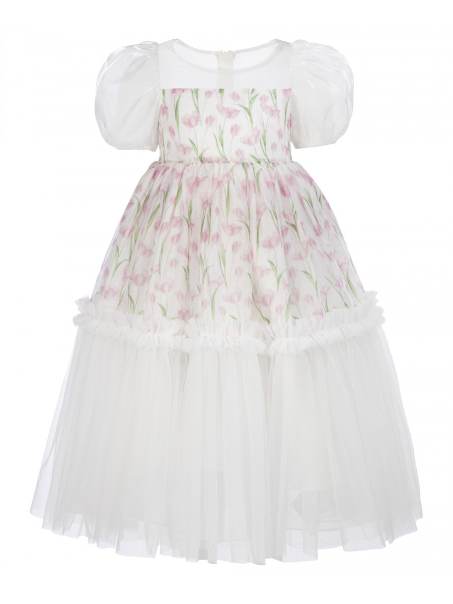 Girls Floral Tulle Dress