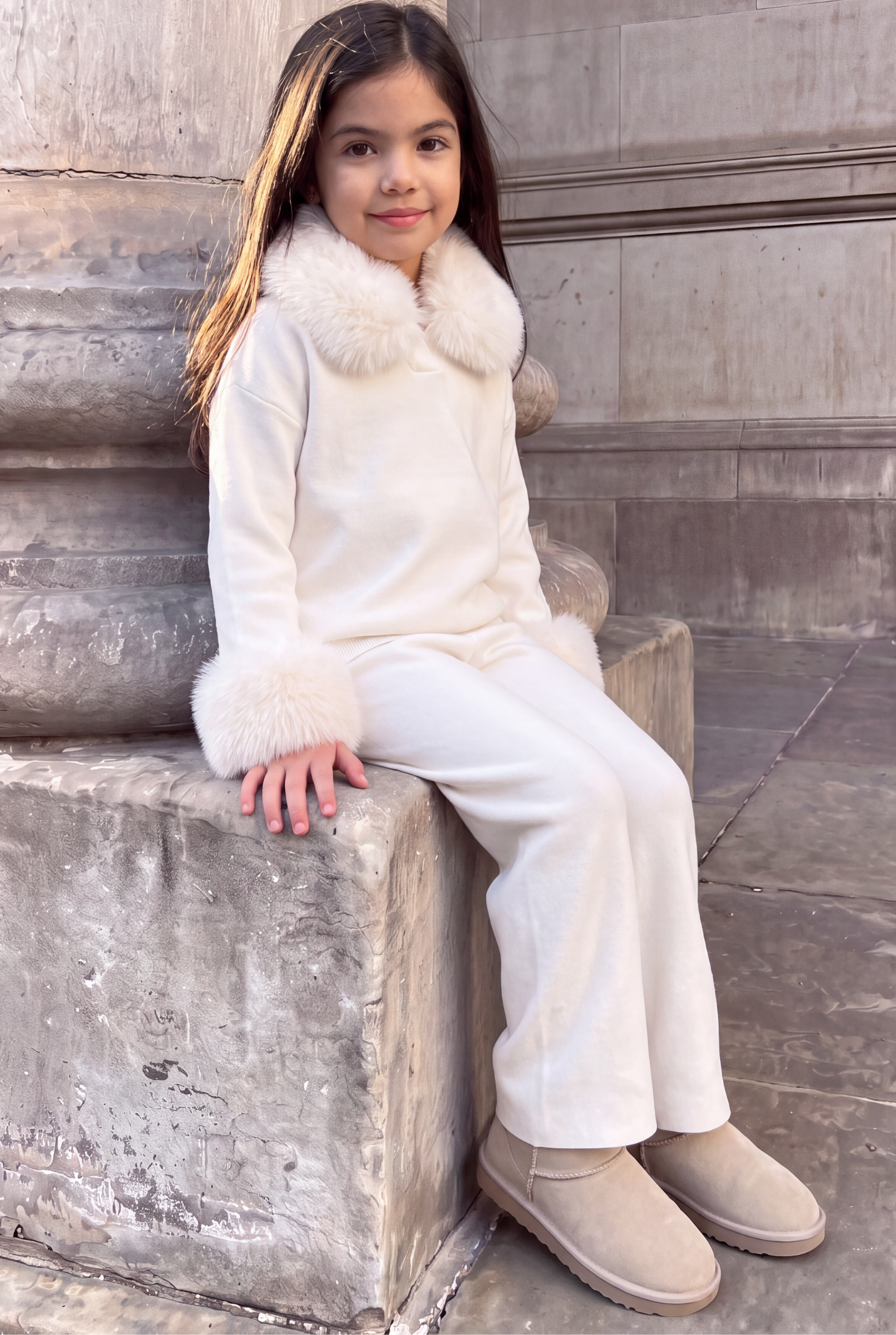 Kensington Knitted lounge tracksuit set- Ivory