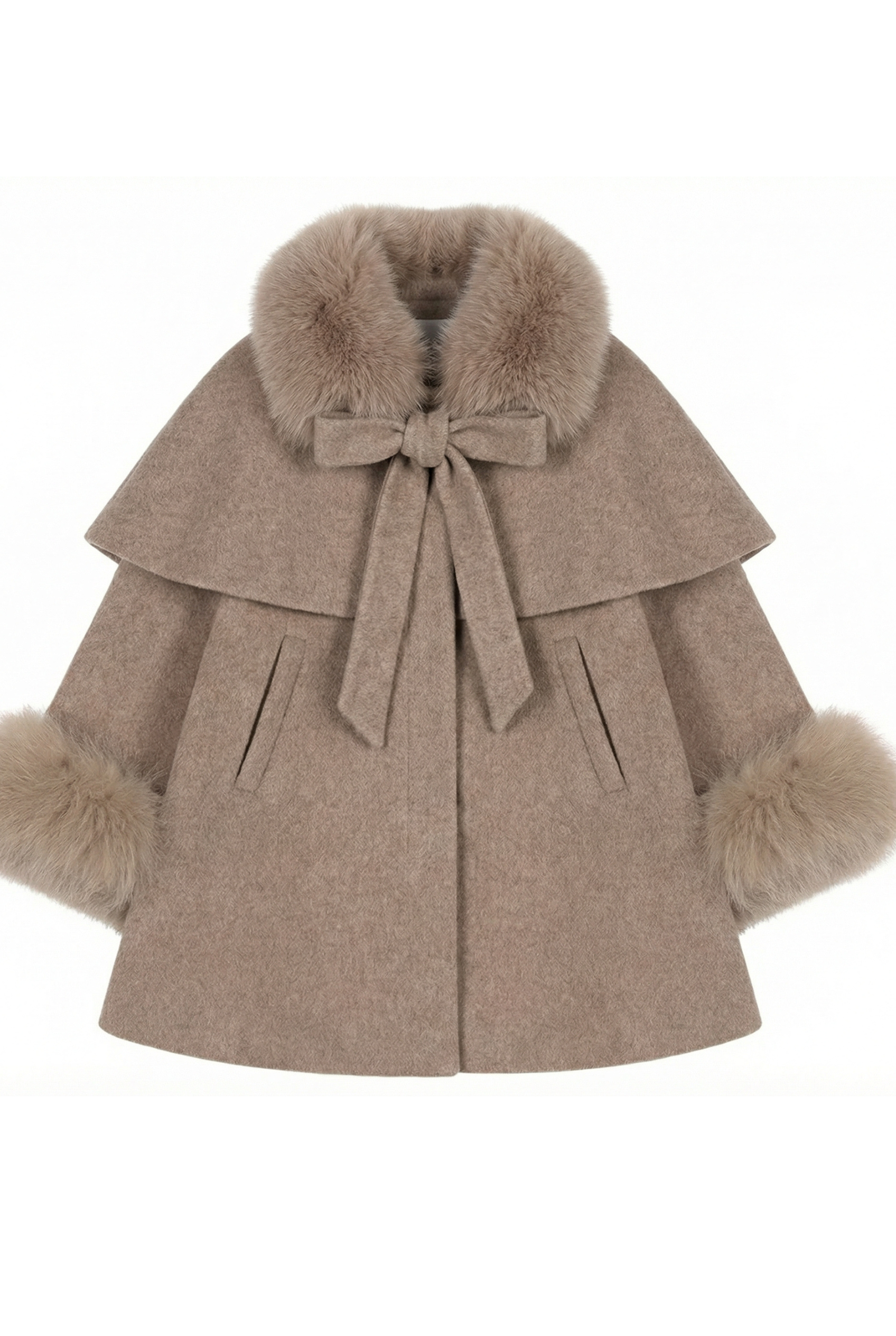 The Sloane Cape Coat - Taupe