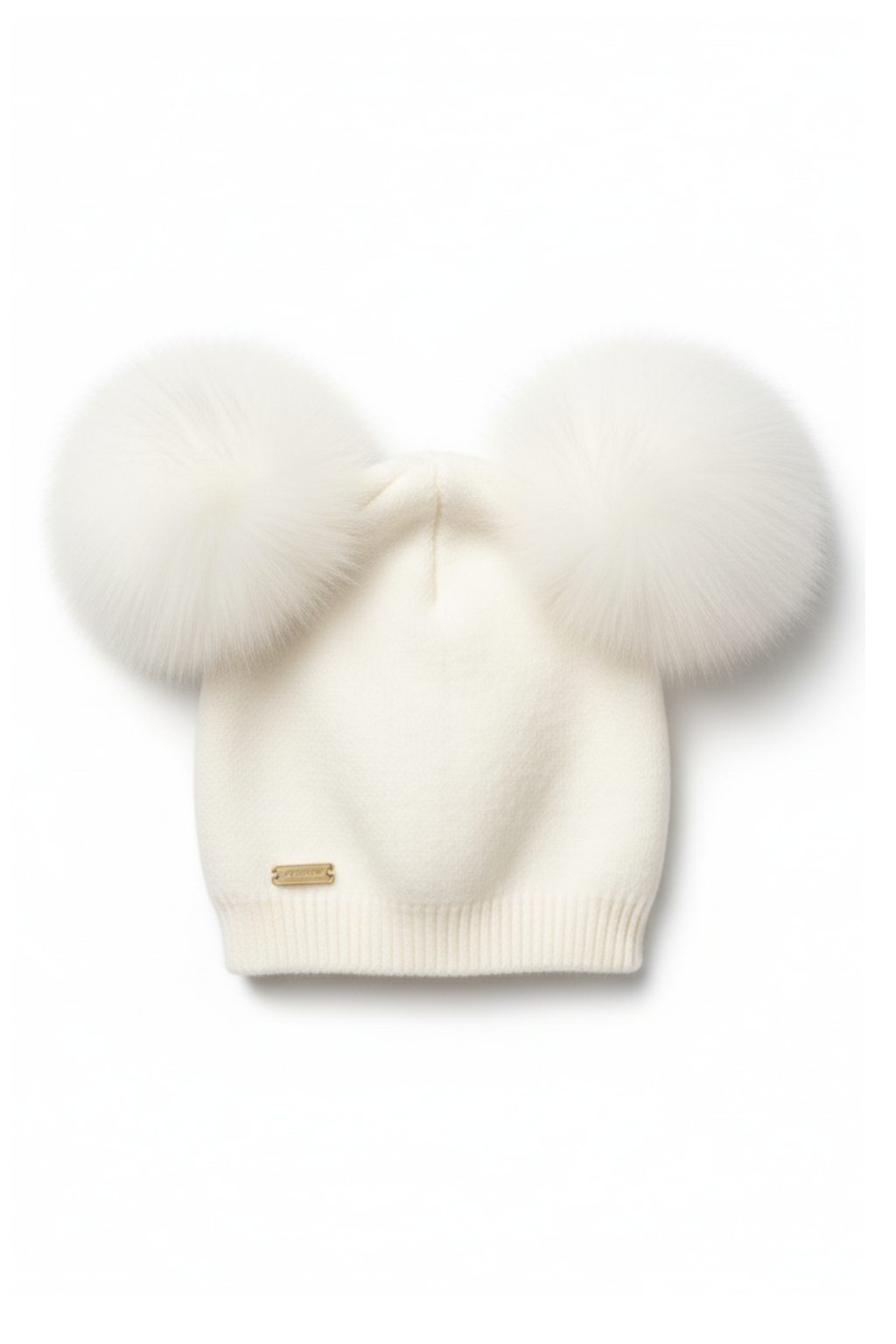 Cashmere double pompom hat