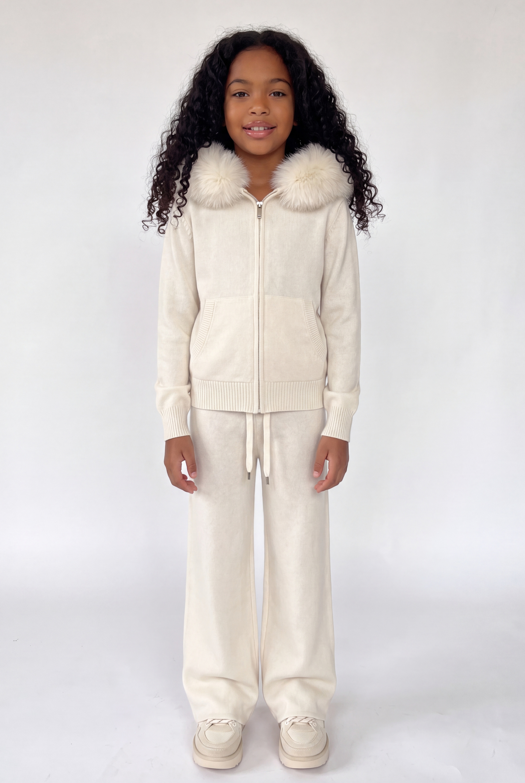 The Verona Zip Up Knit Set- Pink
