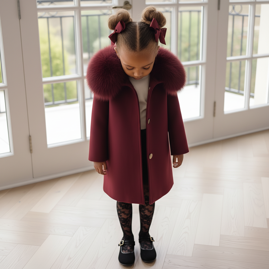 'ELLA' cashmere coat / BURGANDY