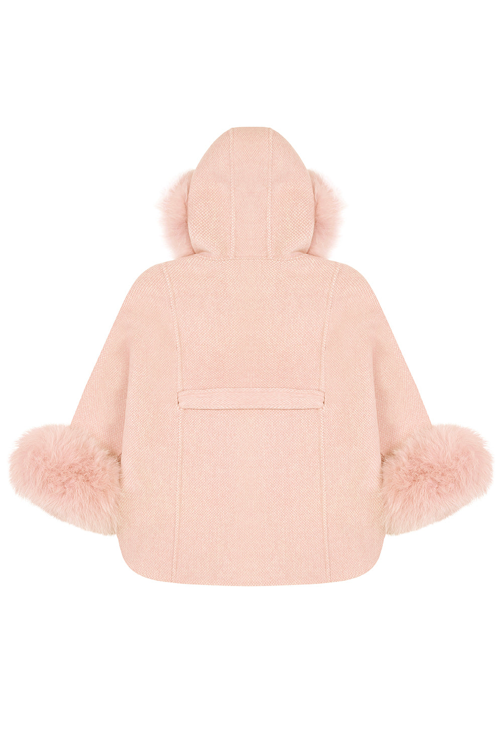 'Elodie' belted cashmere coat with hood  - Blush