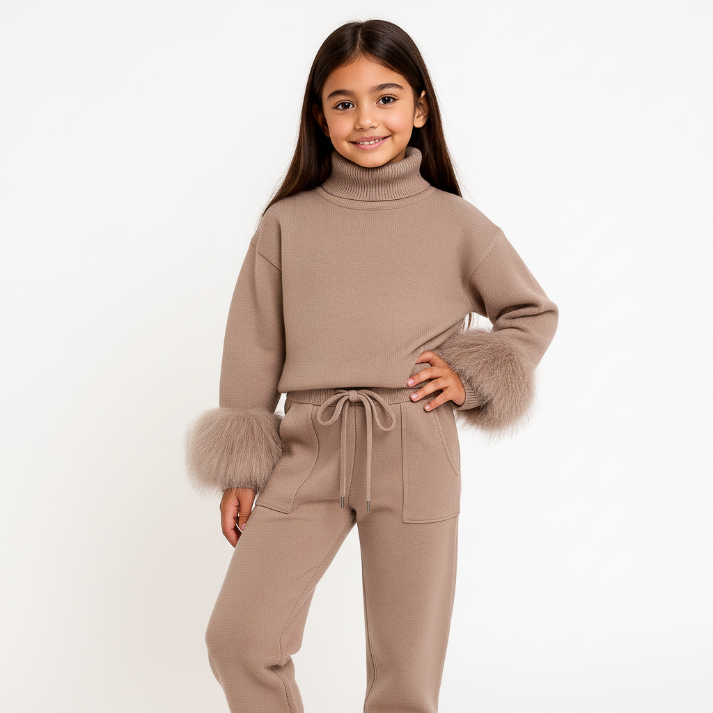 JASMINE Knitted tracksuit - Taupe