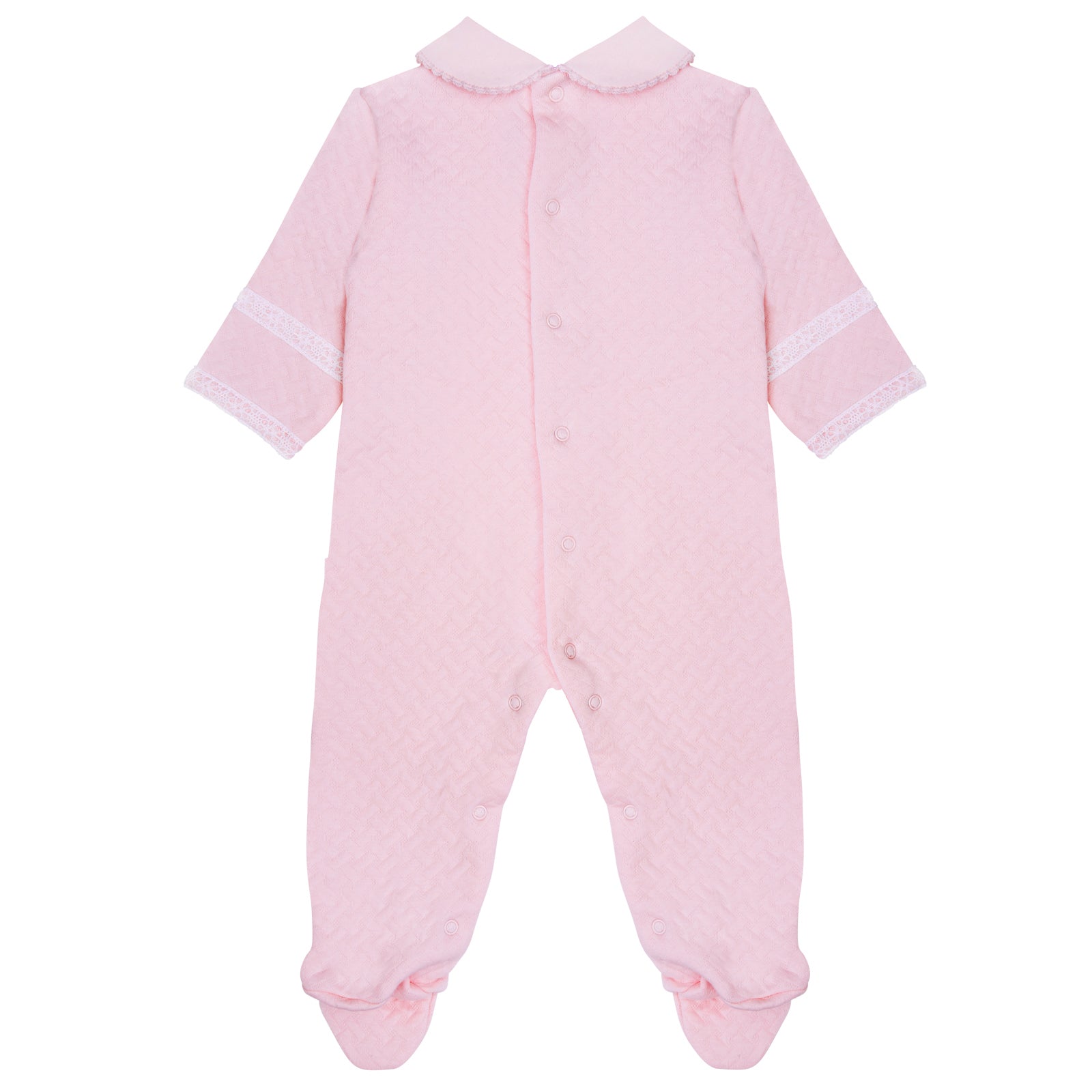 Pima Cotton Quilted Baby Grow Pink