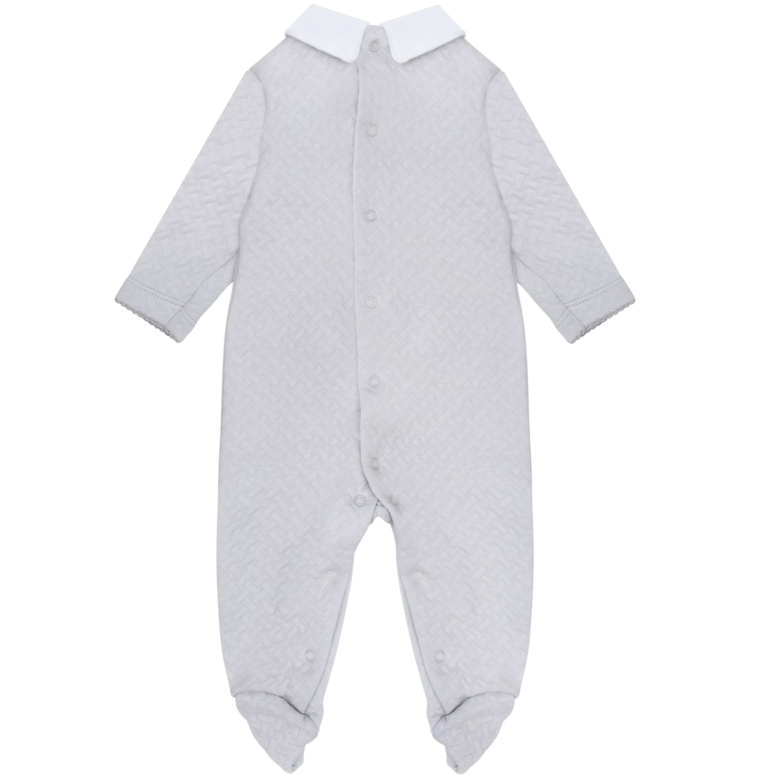 Pima Cotton Quilted Baby Grow Grey