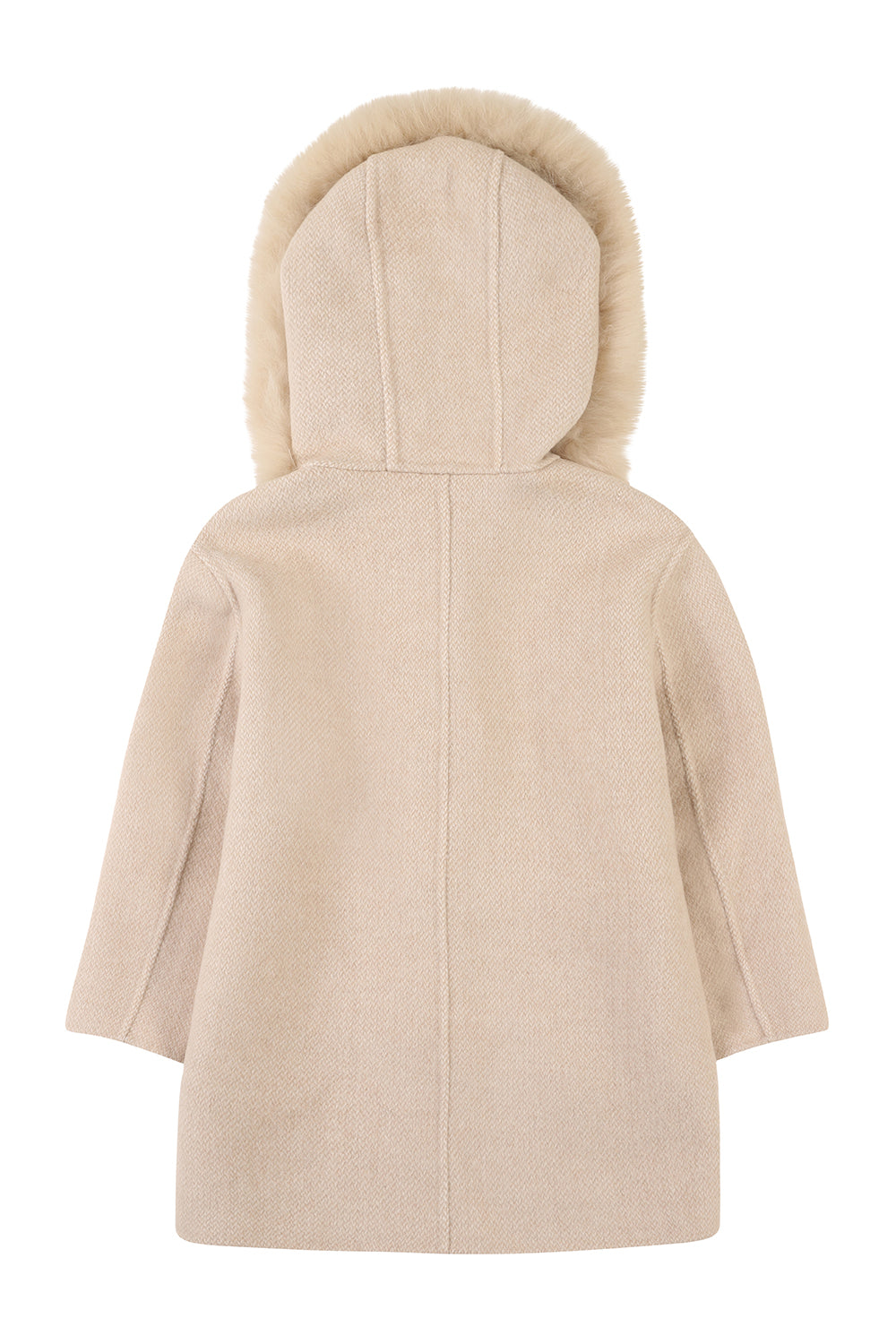 'Aline' hooded cashmere coat / Nude