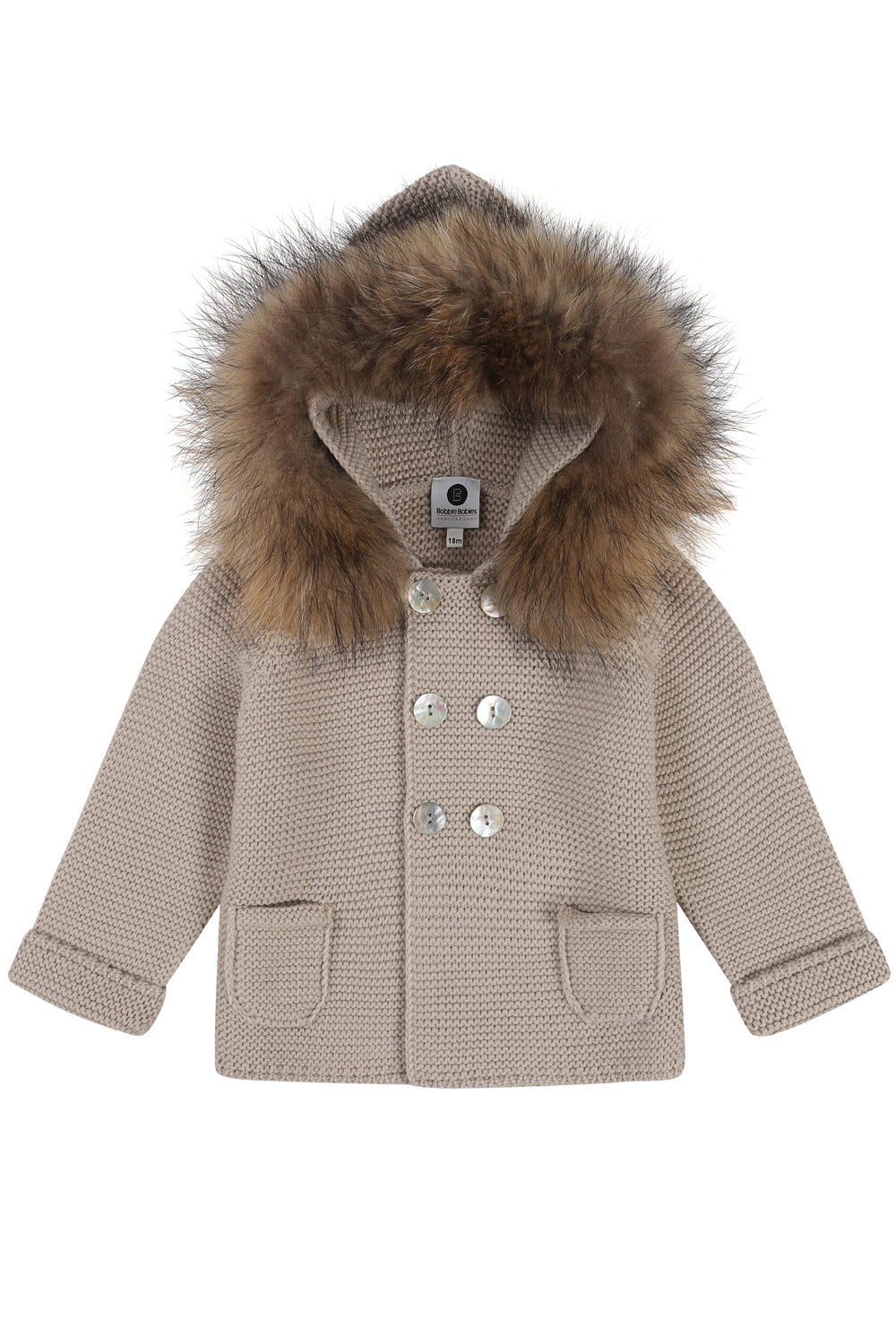 Bobble Babies knitted jacket in Oatmeal