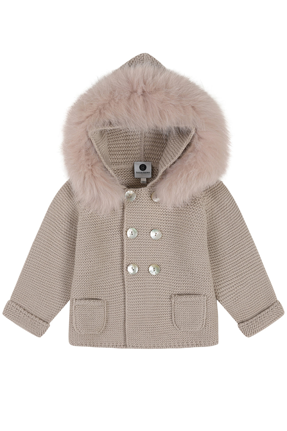 Bobble Babies knitted jacket in Oatmeal