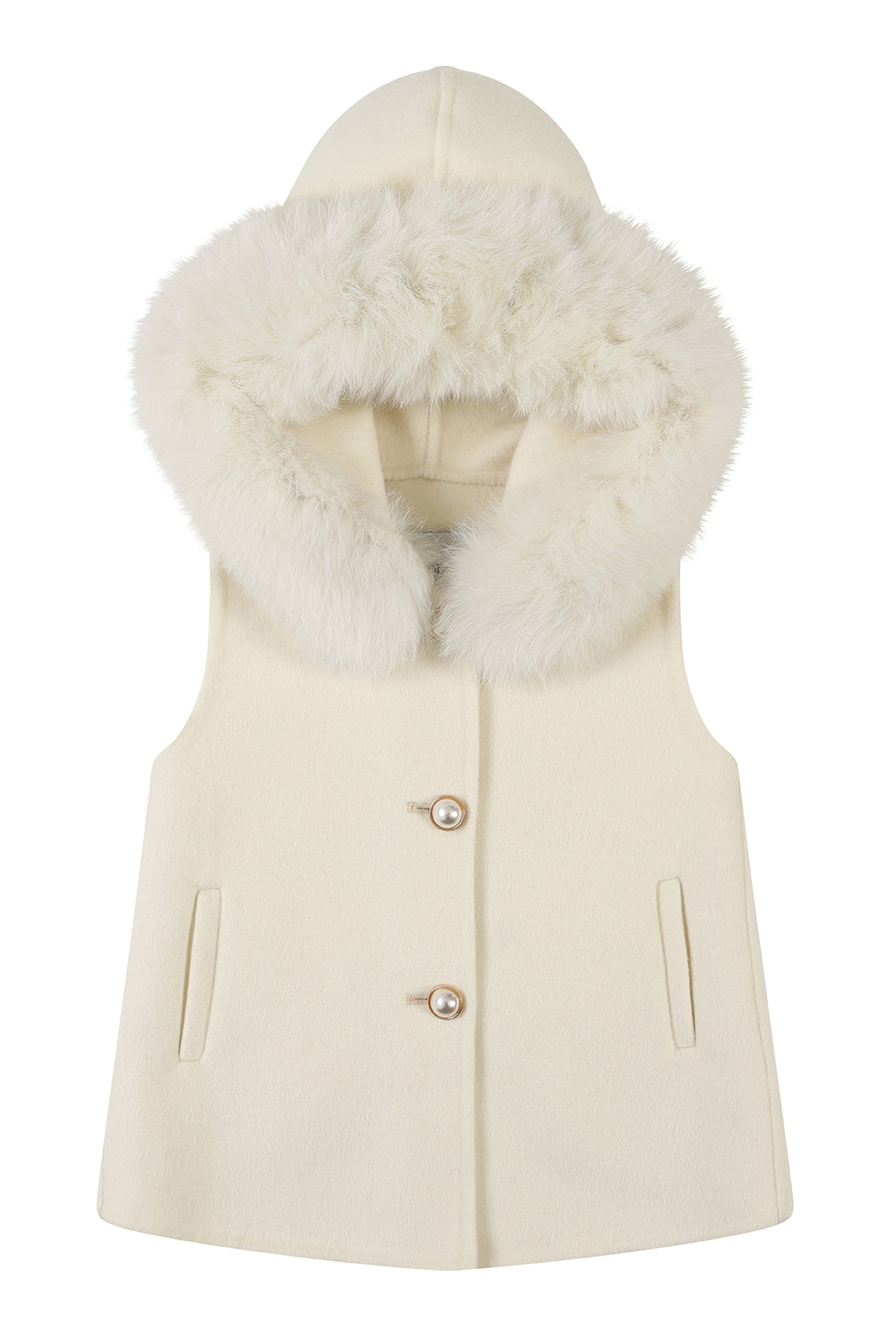 PERLA cashmere gilet vest  / Ivory