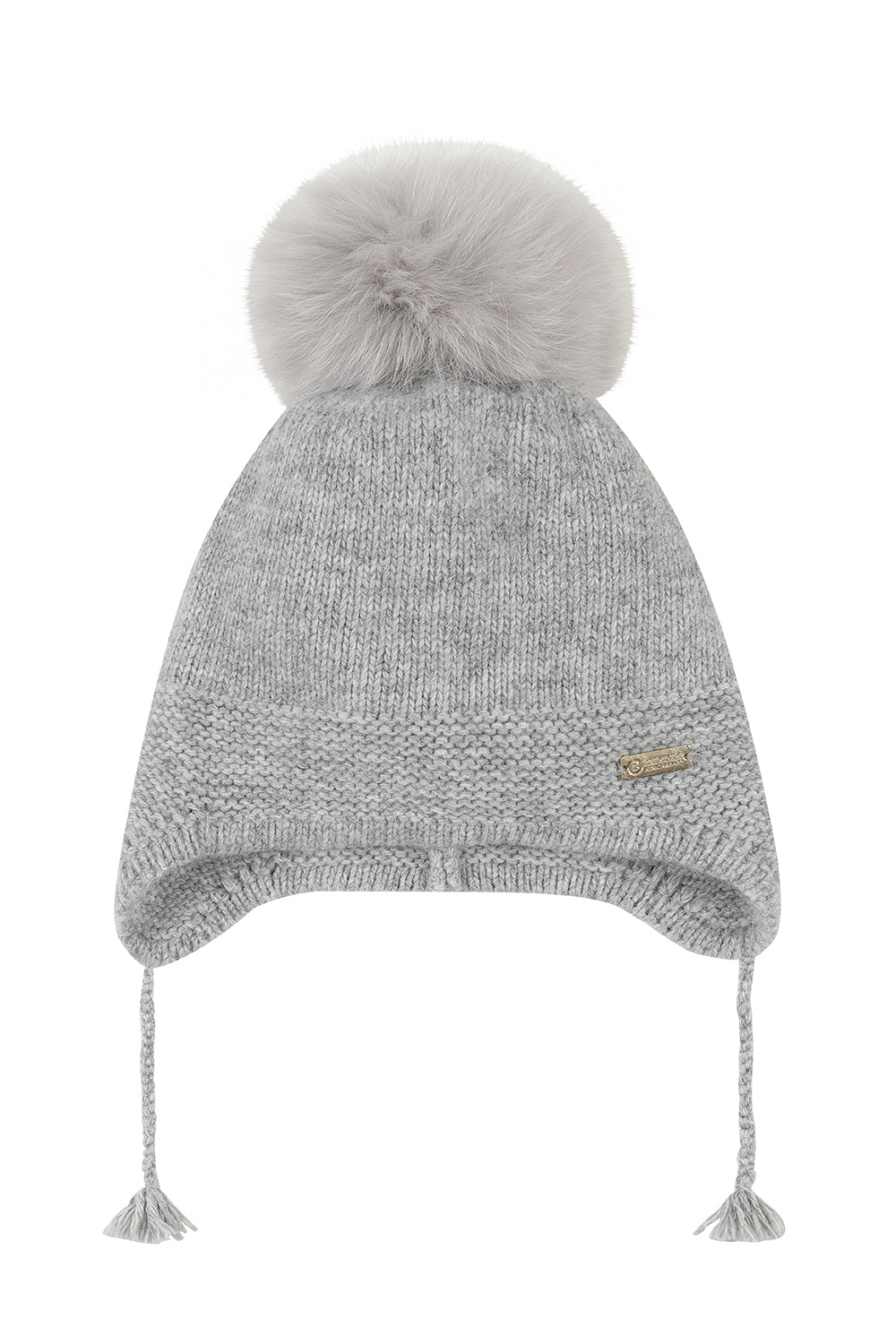 Angora Single pompom tassel hat / Grey