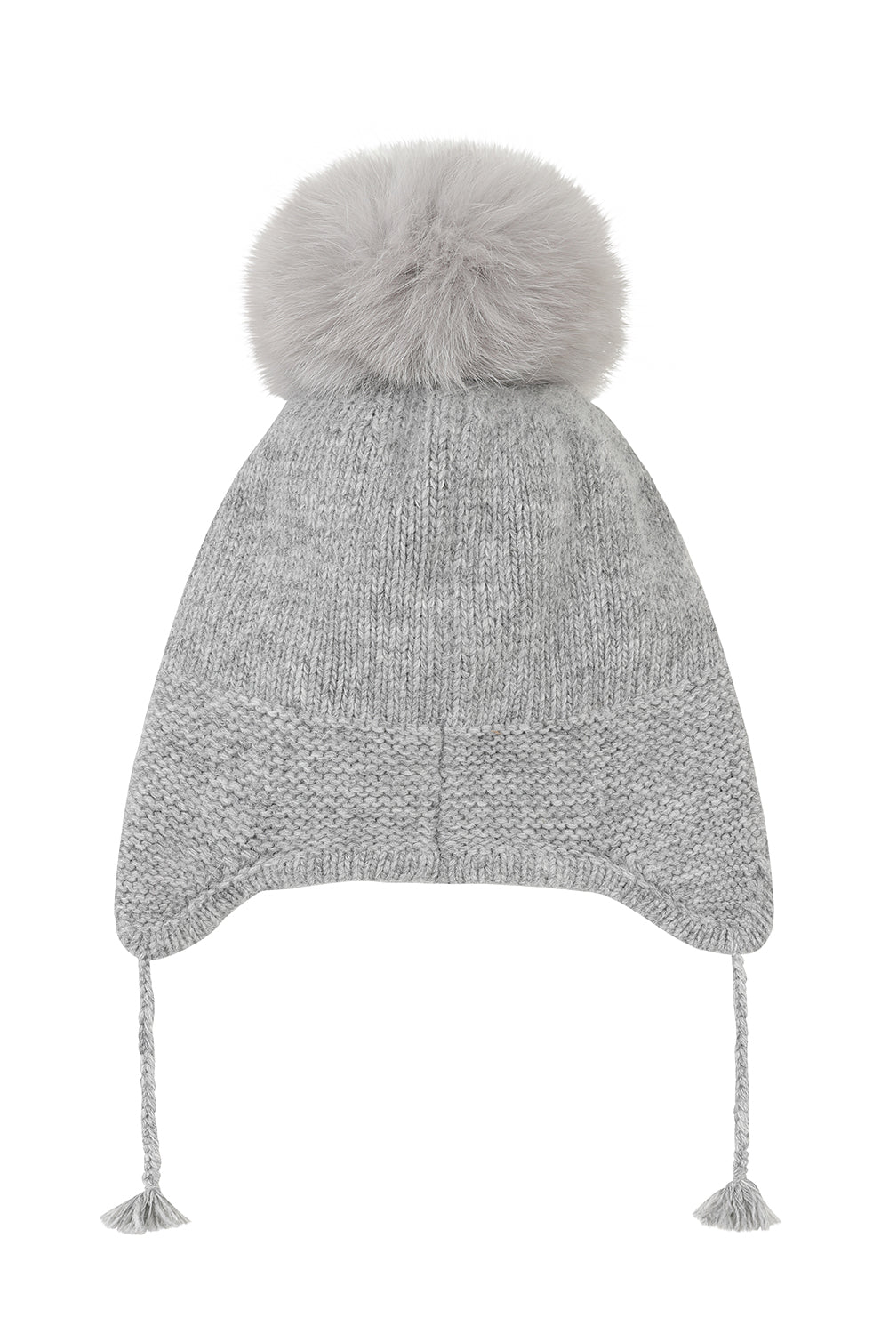 Angora Single pompom tassel hat / Grey