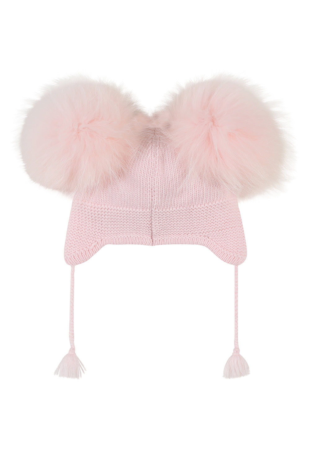 Angora Double pompom tassel hat / Pink