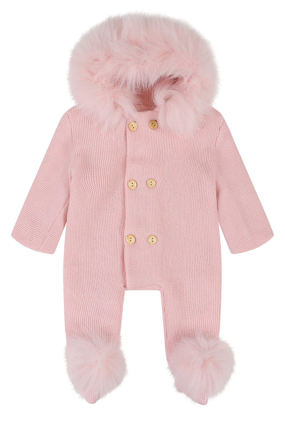 Knitted pramsuit / Baby pink