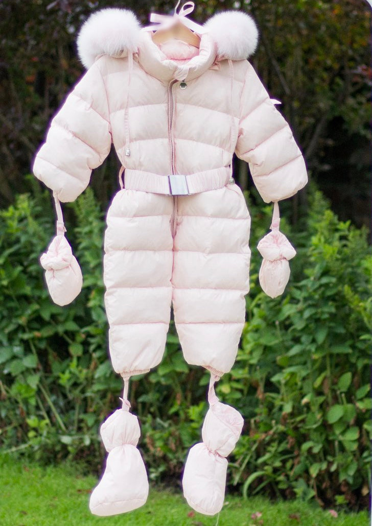 Bobble Babies Snowsuit- Cany Pink/ Pink Fur