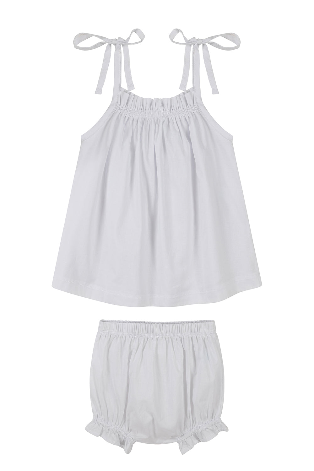 Cotton baby sundress & bloomer set / WHITE