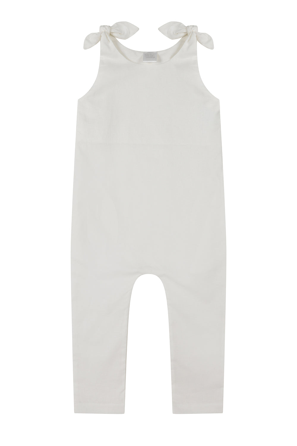 Linen tie romper /WHITE