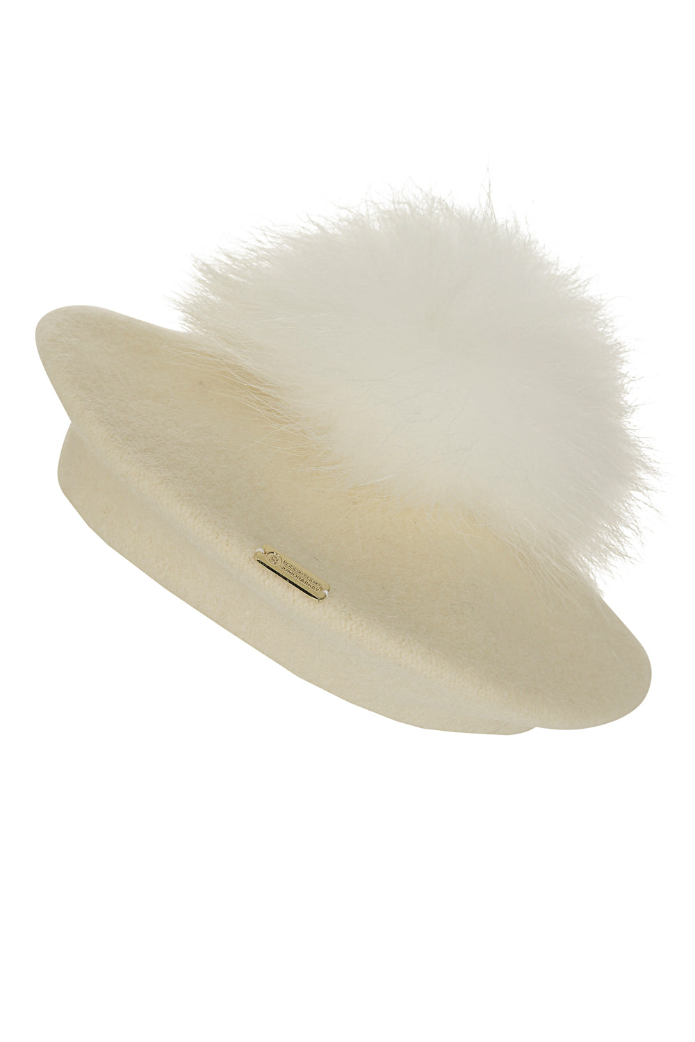 Pompom Beret in Ivory