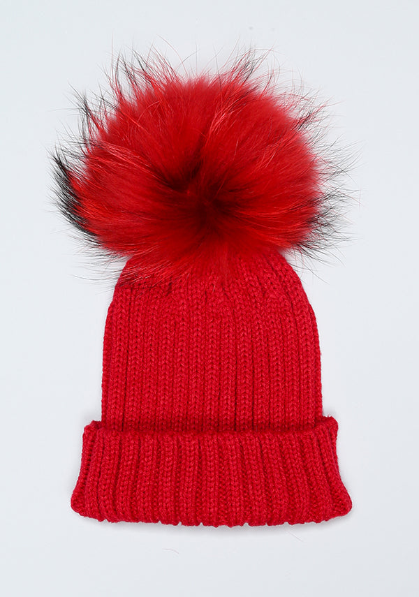 Red Pom Pom Hat