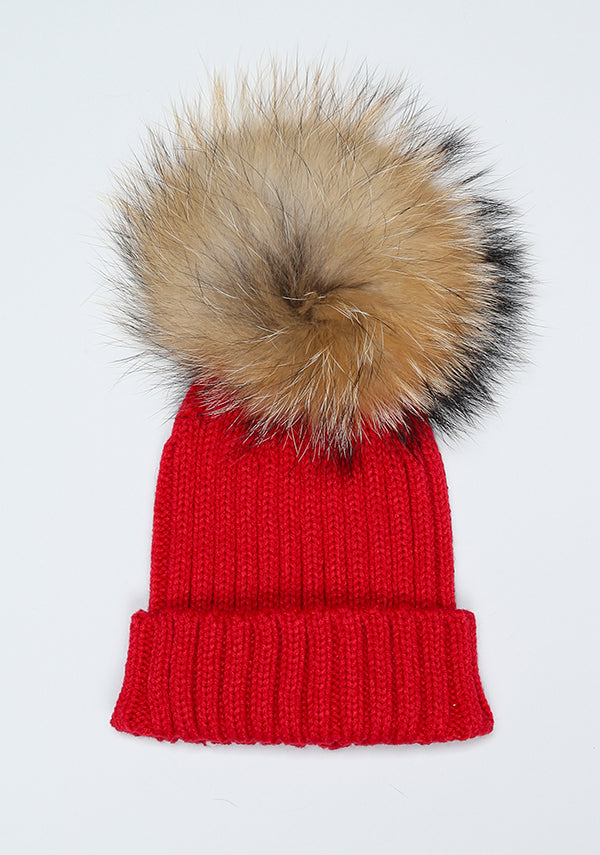 Red Pom Pom Hat